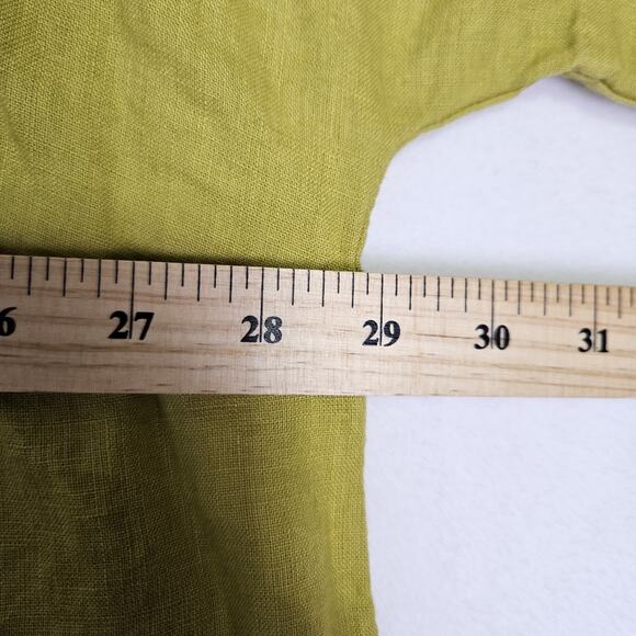 FLAX Designs Linen Top Womens 2G Chartreuse Lagenlook Tunic Oversized Boho Shirt - Picture 10 of 15